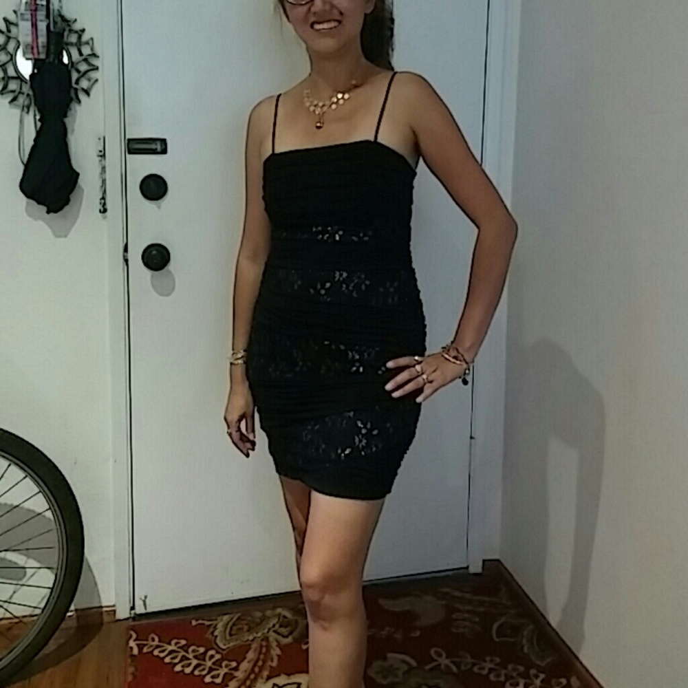 Tight black going out dress with bling